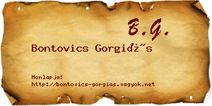 Bontovics Gorgiás névjegykártya